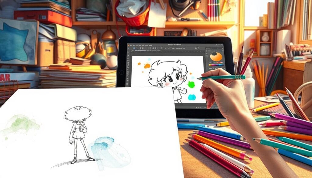 Digital and Traditional Coloring Methods