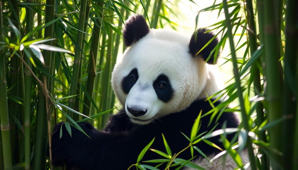 Giant Panda in Bamboo Forest Giant Panda in Bamboo Forest