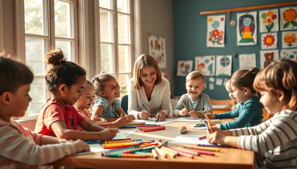 Group Coloring Art Therapy Session