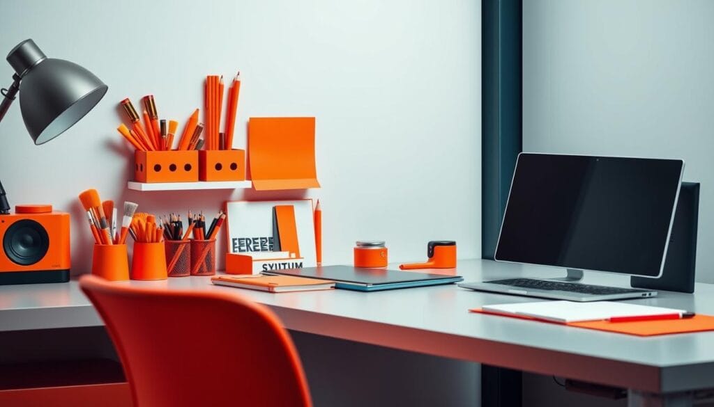 Orange in Professional Workspace